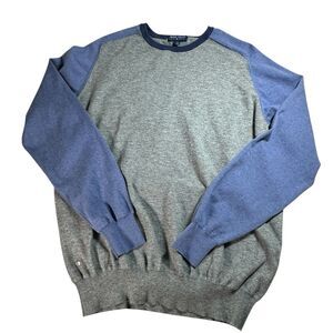 Peter Millar Riffs Ringer crewneck sweater British Grey M Golf Casual Preppy